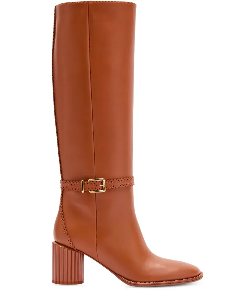 Zimmermann scalloped buckle knee-high boots - Braun Braun