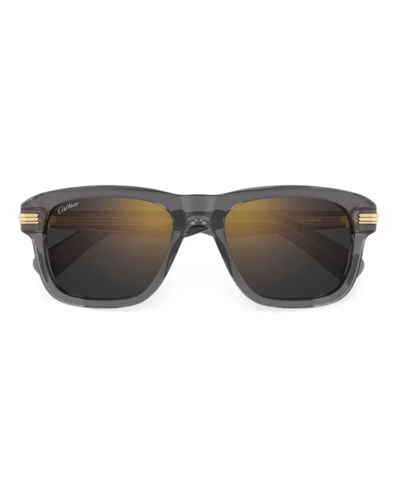 Cartier Sonnenbrille mit eckigem Gestell - Grau Grau
