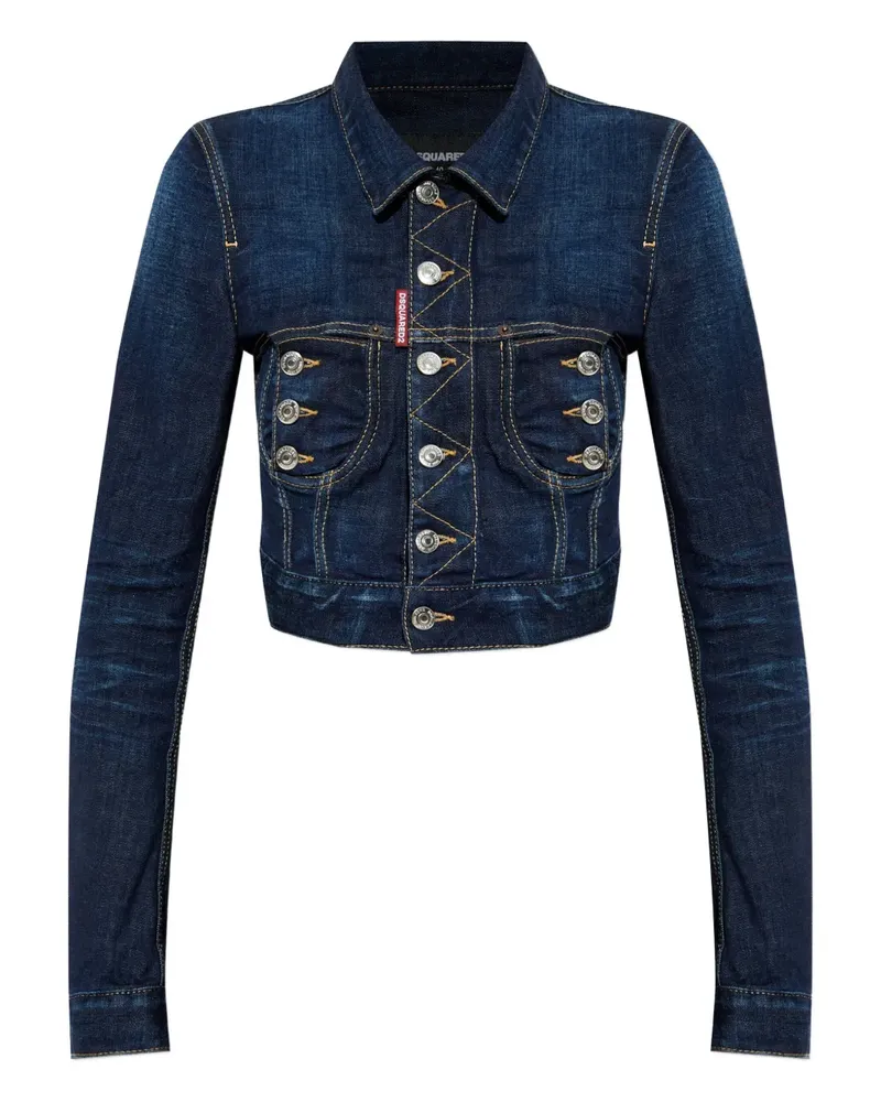 Dsquared2 Gekürzte Jeansjacke - Blau Blau