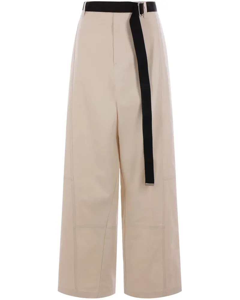 PLAN C Canvas-Hose mit Gürtel - Nude Nude