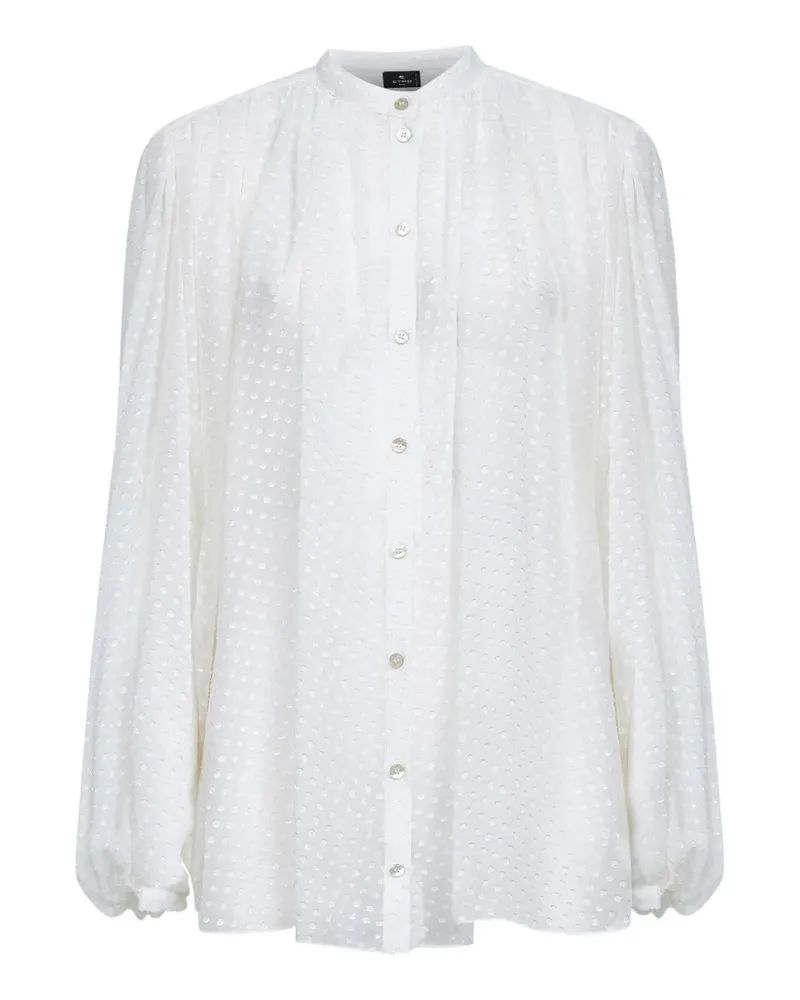 Etro gathered long-sleeves shirt - Weiß Weiß