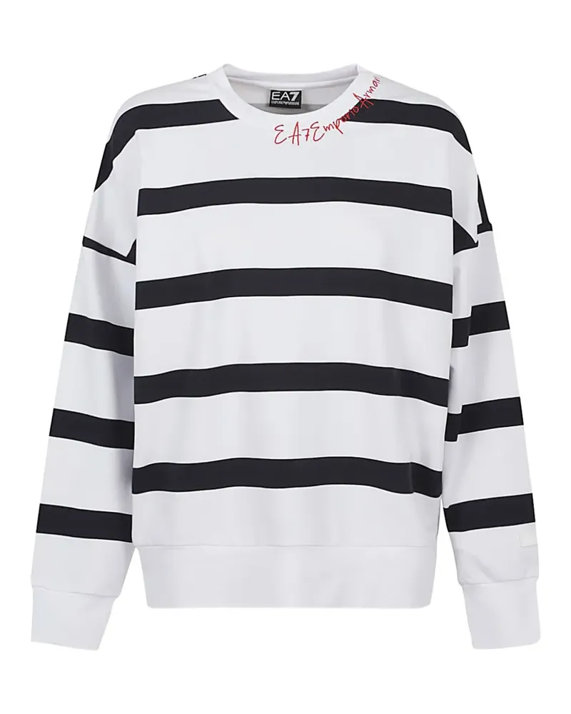 EA7 striped clothing sweater - Weiß Weiß