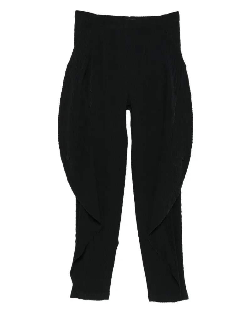 Issey Miyake Geknöpfte Hose mit Falten - Schwarz Schwarz