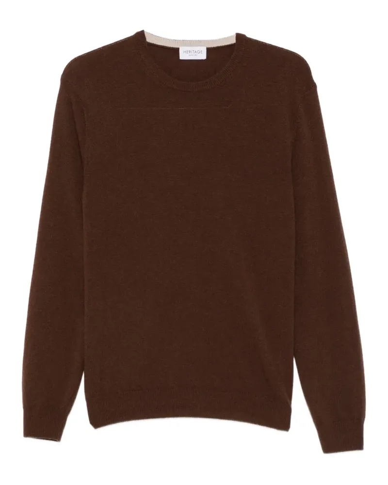 Heritage Pullover mit rundem Ausschnitt - Braun Braun