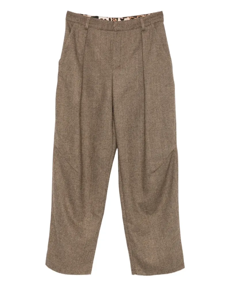 Front Street 8 Bundfaltenhose mit Abnähern - Braun Braun