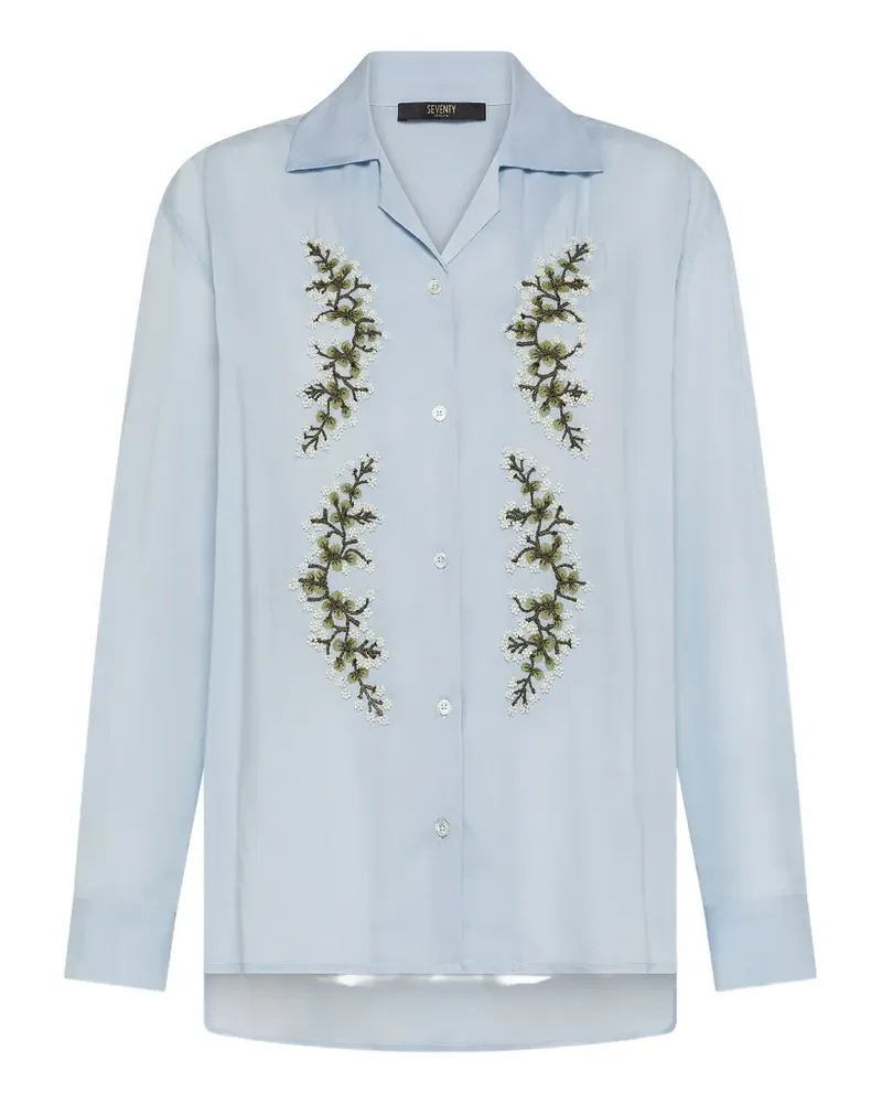 Seventy floral-embroidered shirt - Blau Blau
