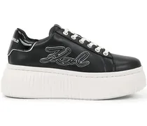 Plateau-Sneakers mit Logo-Stickerei - Schwarz