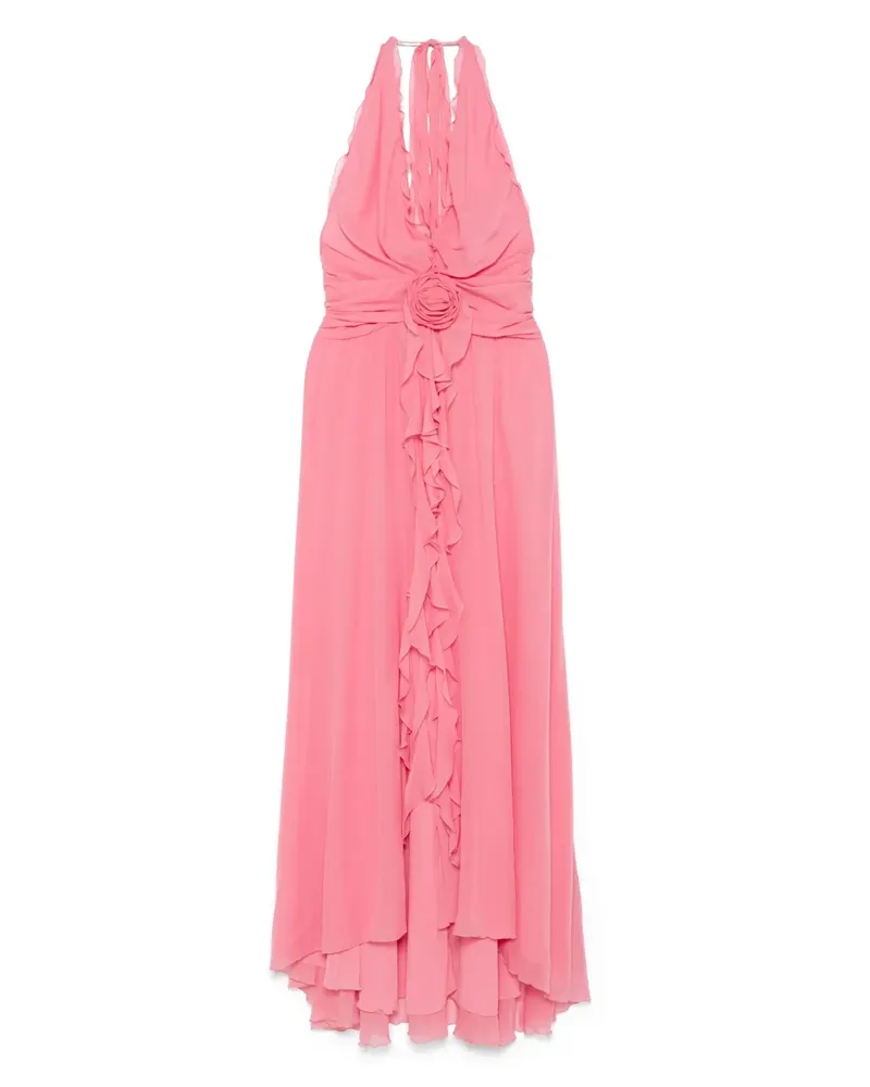 Blumarine Maxikleid mit Blumenapplikation - Rosa Rosa