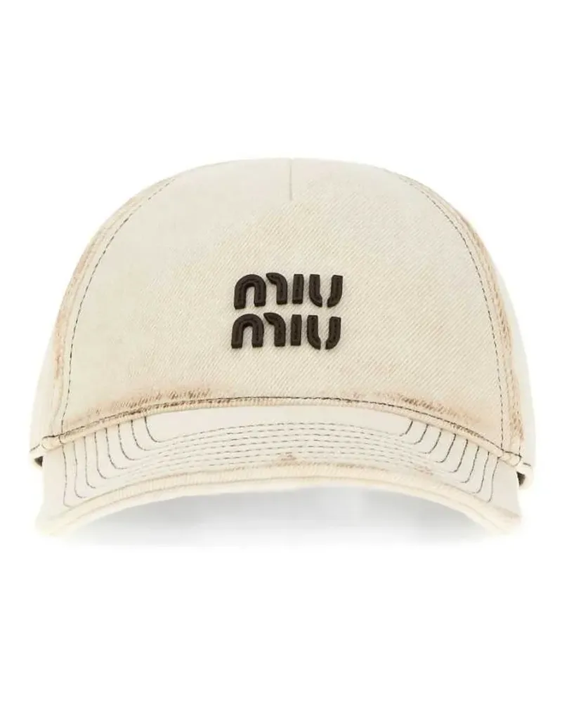 Miu Miu Baseballkappe im Distressed-Look - Nude Nude