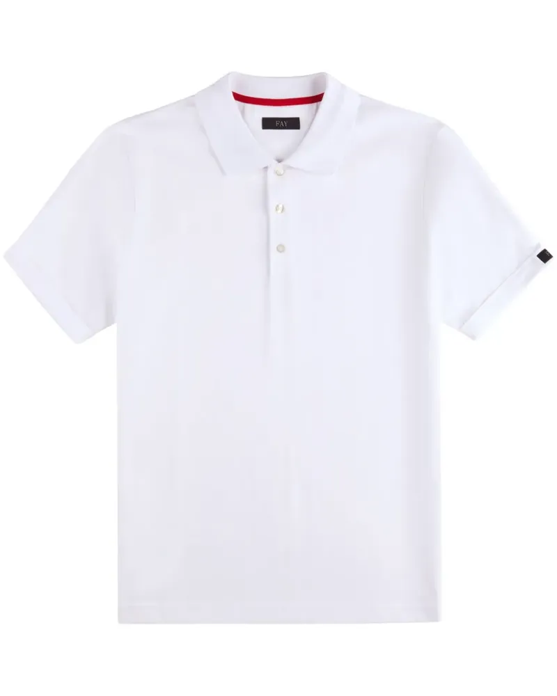 Fay Klassisches Poloshirt - Weiß Weiß