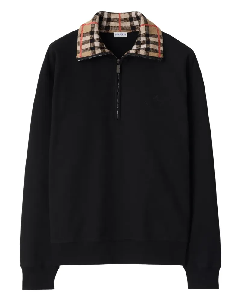 Burberry Sweatshirt mit kariertem Kragen - Schwarz Schwarz