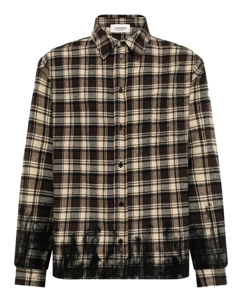 Laneus check-print boxy-fit shirt - Braun Braun