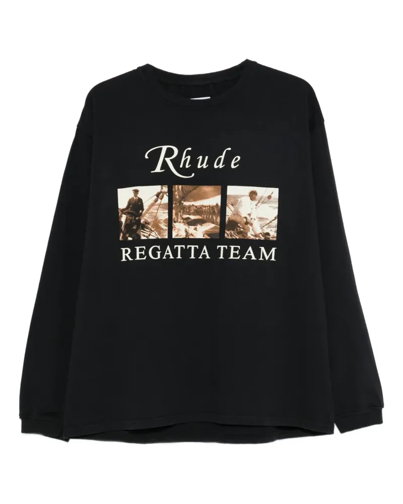 RHUDE T-Shirt mit grafischem Print - Schwarz Schwarz