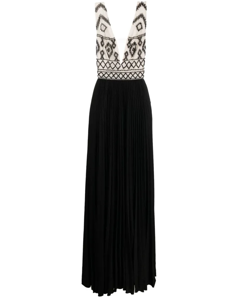 Elisabetta Franchi Abendkleid mit V-Ausschnitt - Nude Nude