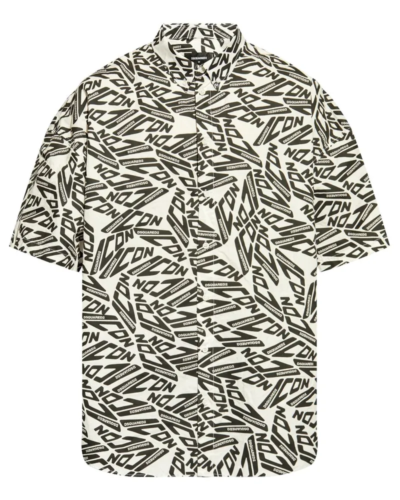 Dsquared2 Hemd mit Logo-Print - Weiß Weiß