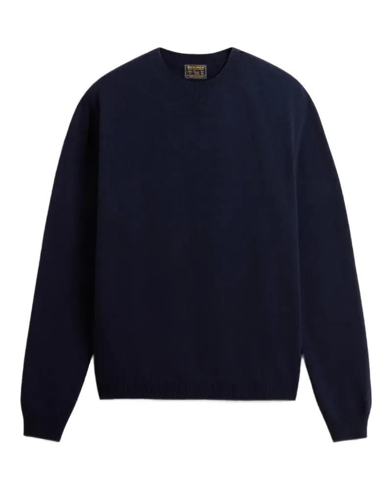 Woolrich Pullover mit geripptem Besatz - Blau Blau