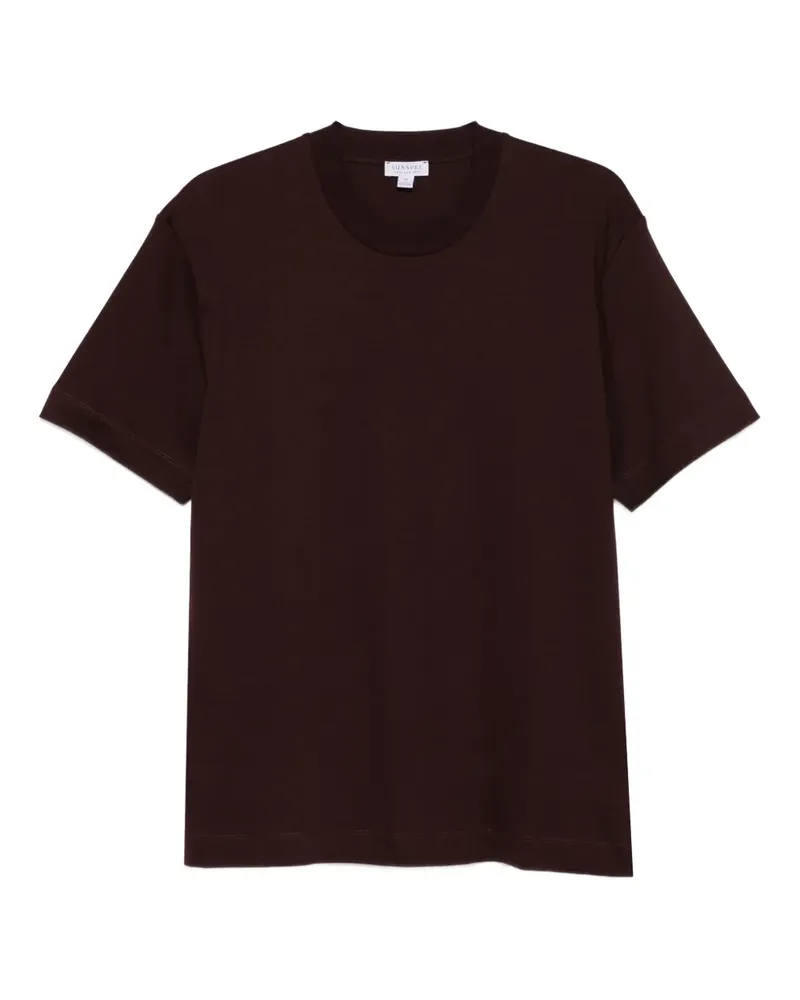 Sunspel T-Shirt mit rundem Ausschnitt - Rot Rot