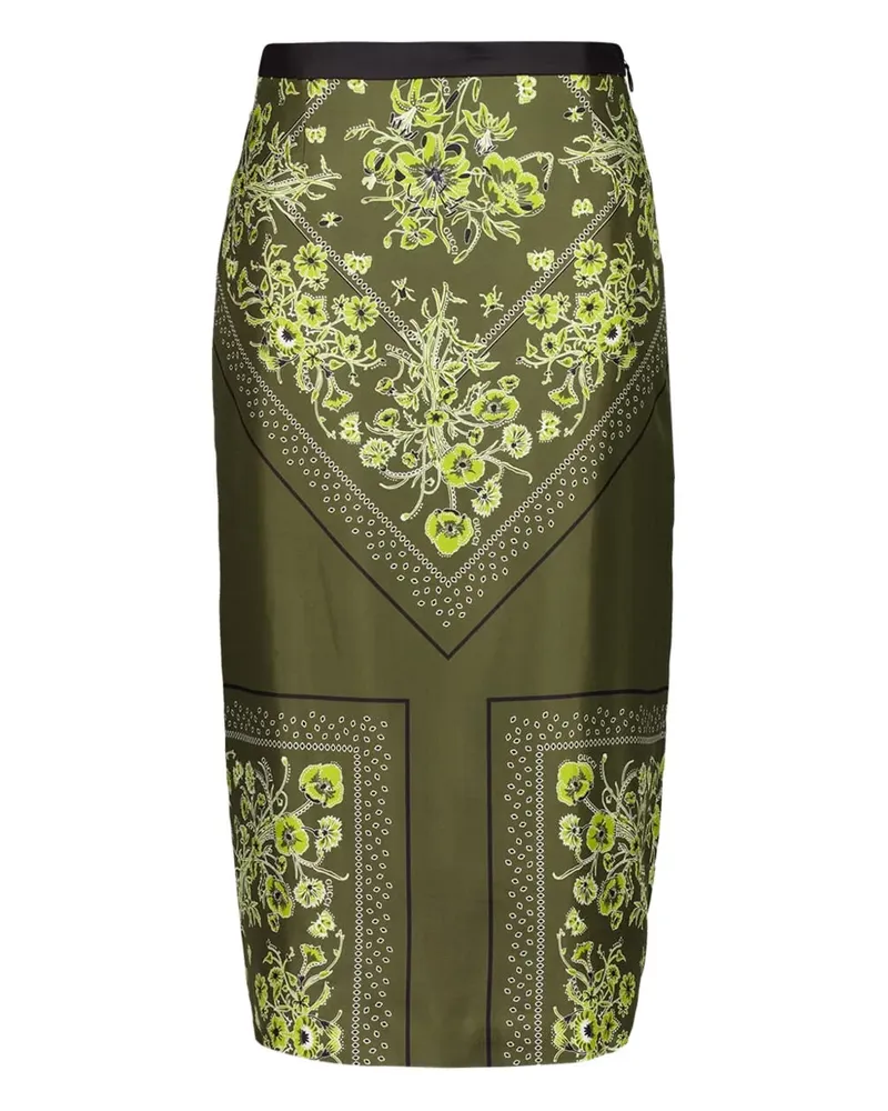 Gucci Rock mit Blumen-Motiv - Grün Grün