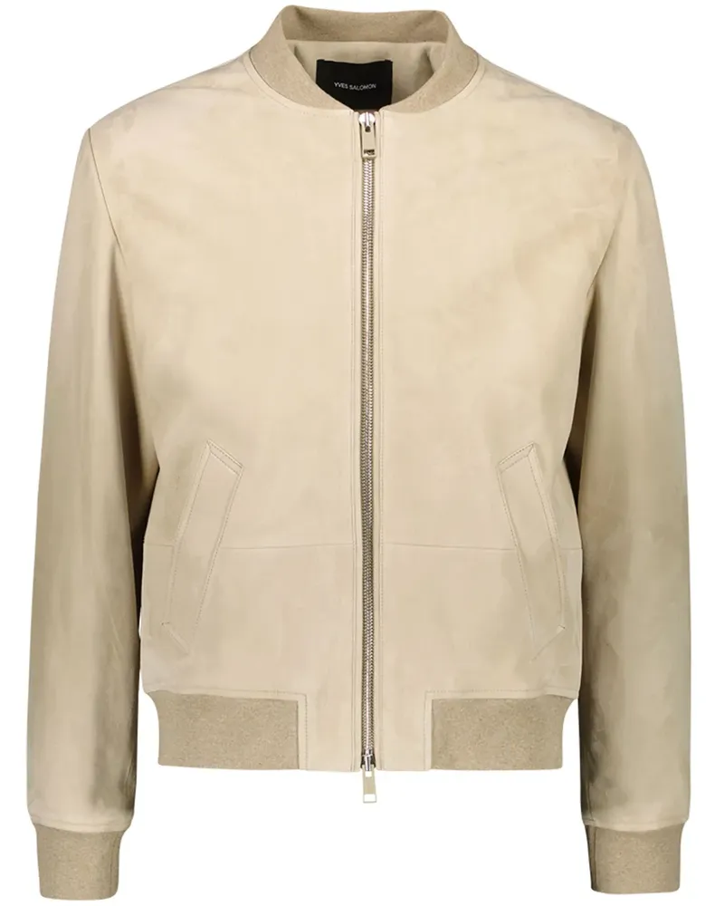 Yves Salomon Collegejacke aus Wildleder - Nude Nude