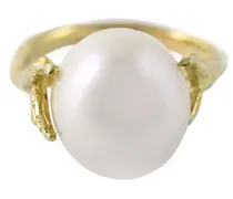 Wouters & Hendrix 18kt 'Pearl' Gelbgoldring Weiß