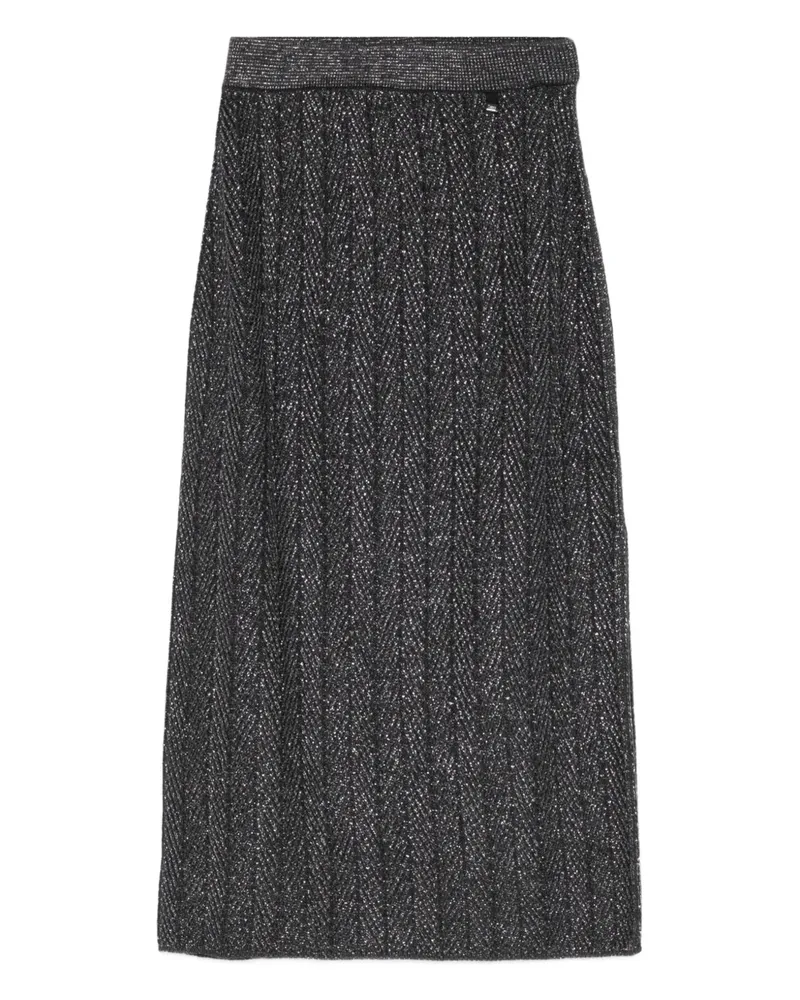 Herno strukturierter Rock - Grau Grau