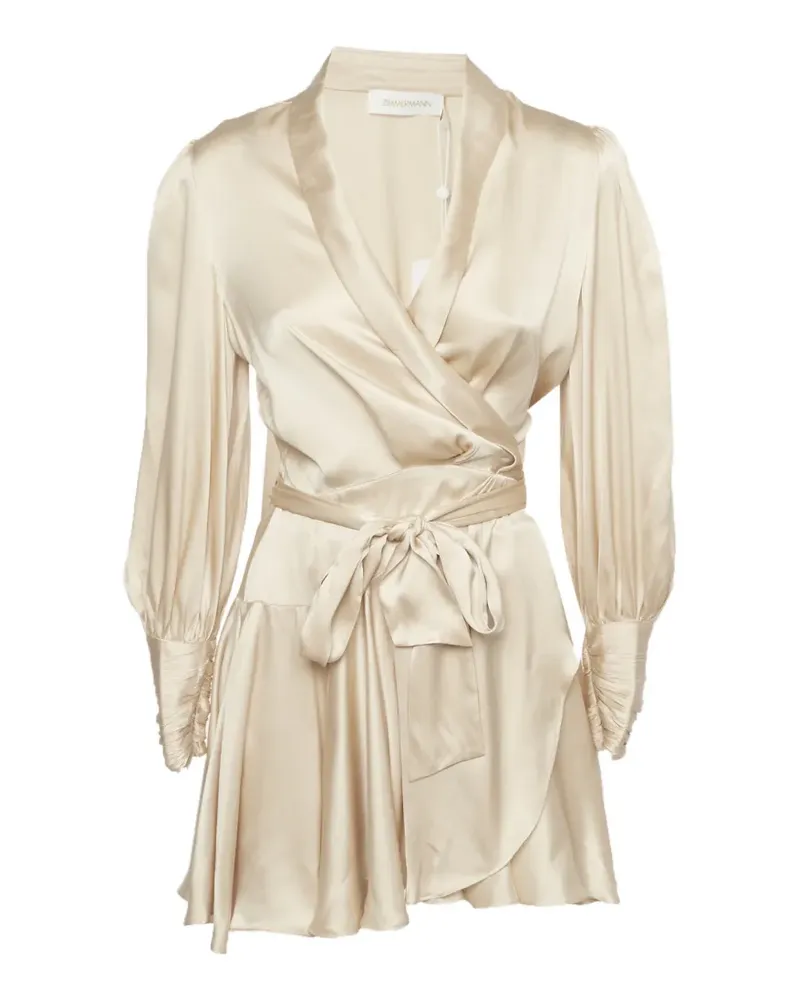 Zimmermann wrap-around satin dress - Nude Nude