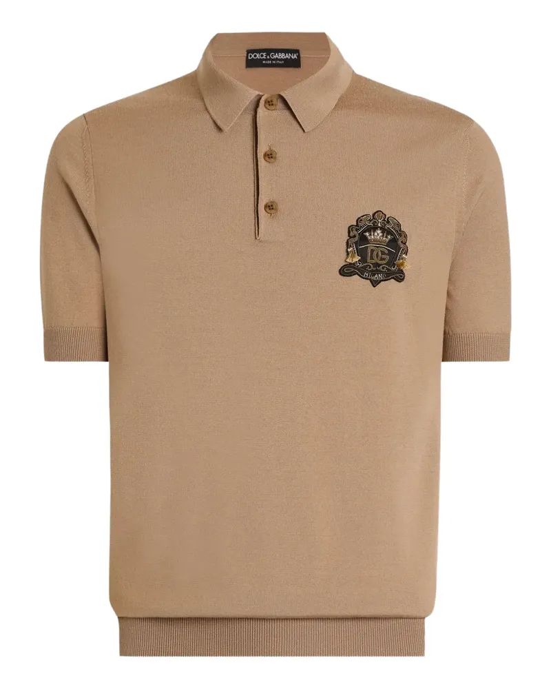 Dolce & Gabbana Poloshirt mit Applikation - Nude Nude