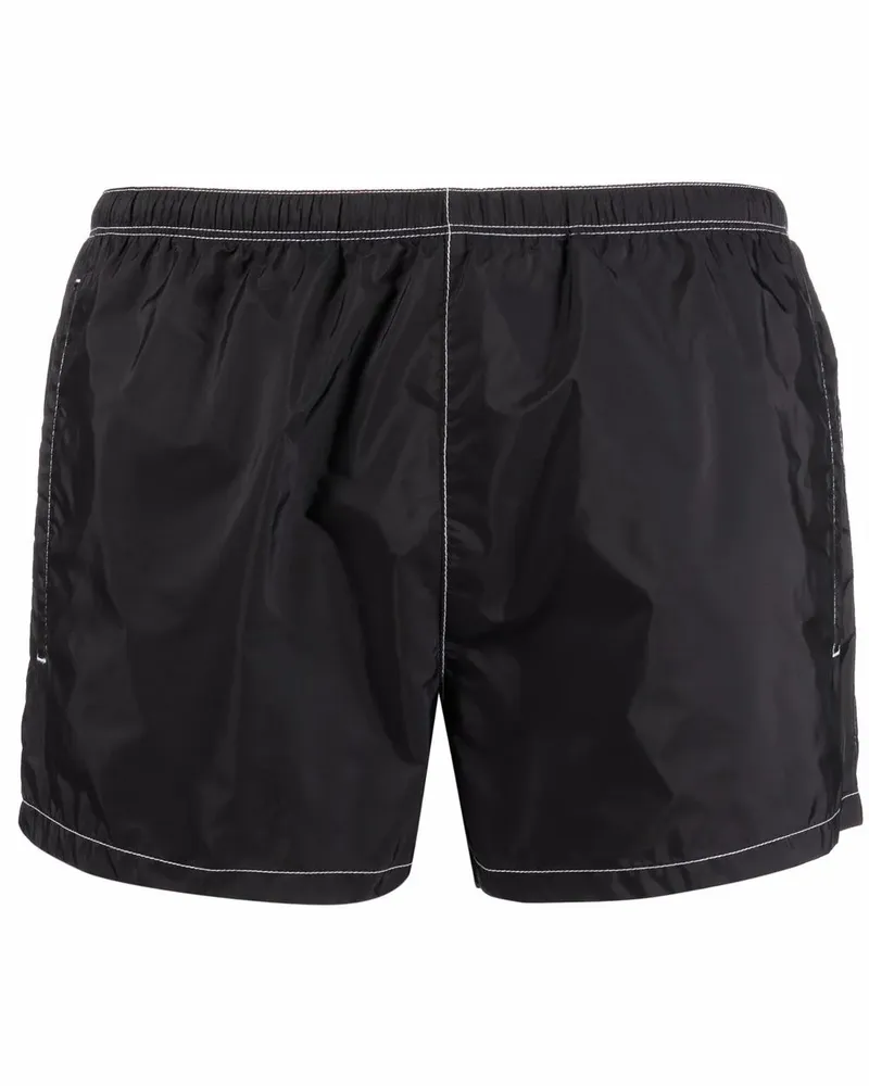 Prada Badeshorts mit Kontrastnähten - Schwarz Schwarz