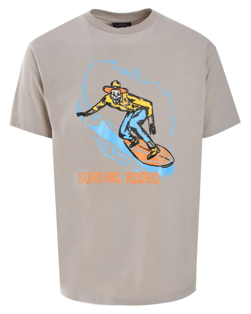 MAUNA KEA Surfing Rodeo T-Shirt - Nude Nude