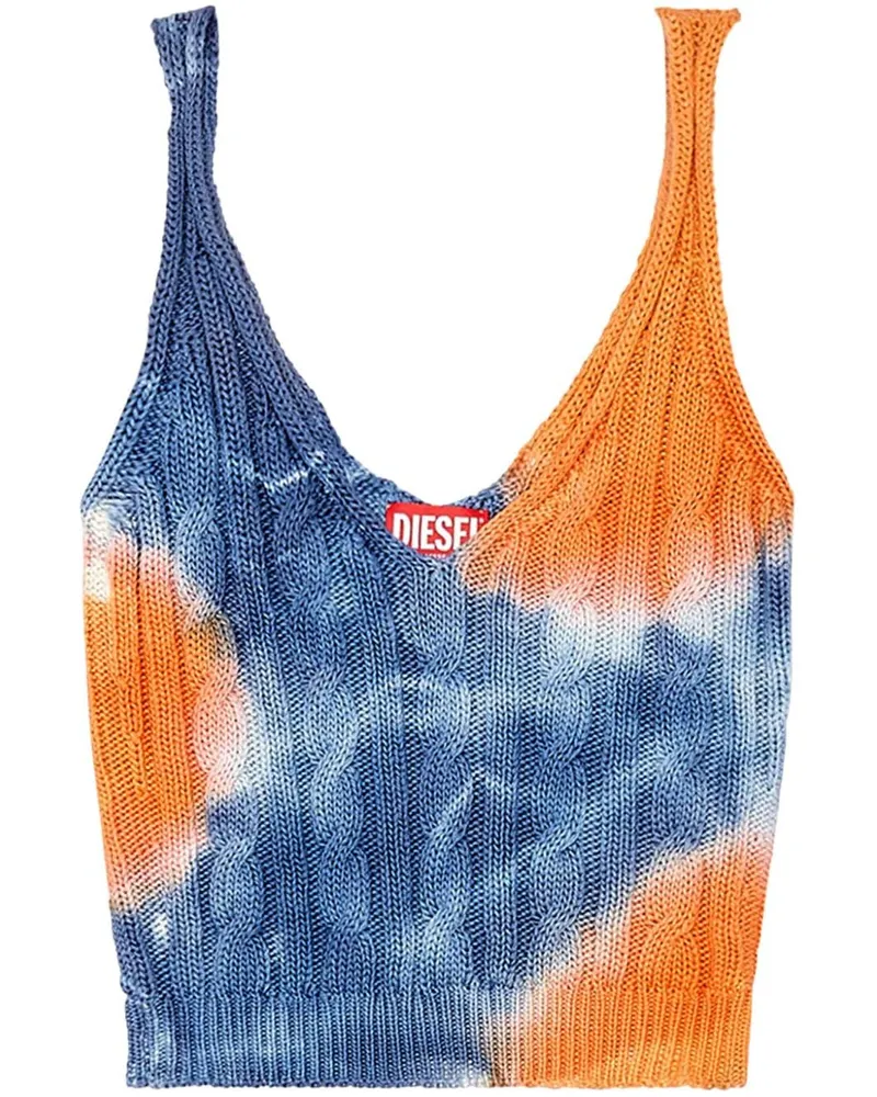 Diesel M-Mila Cropped-Top mit Zopfmuster - Blau Blau