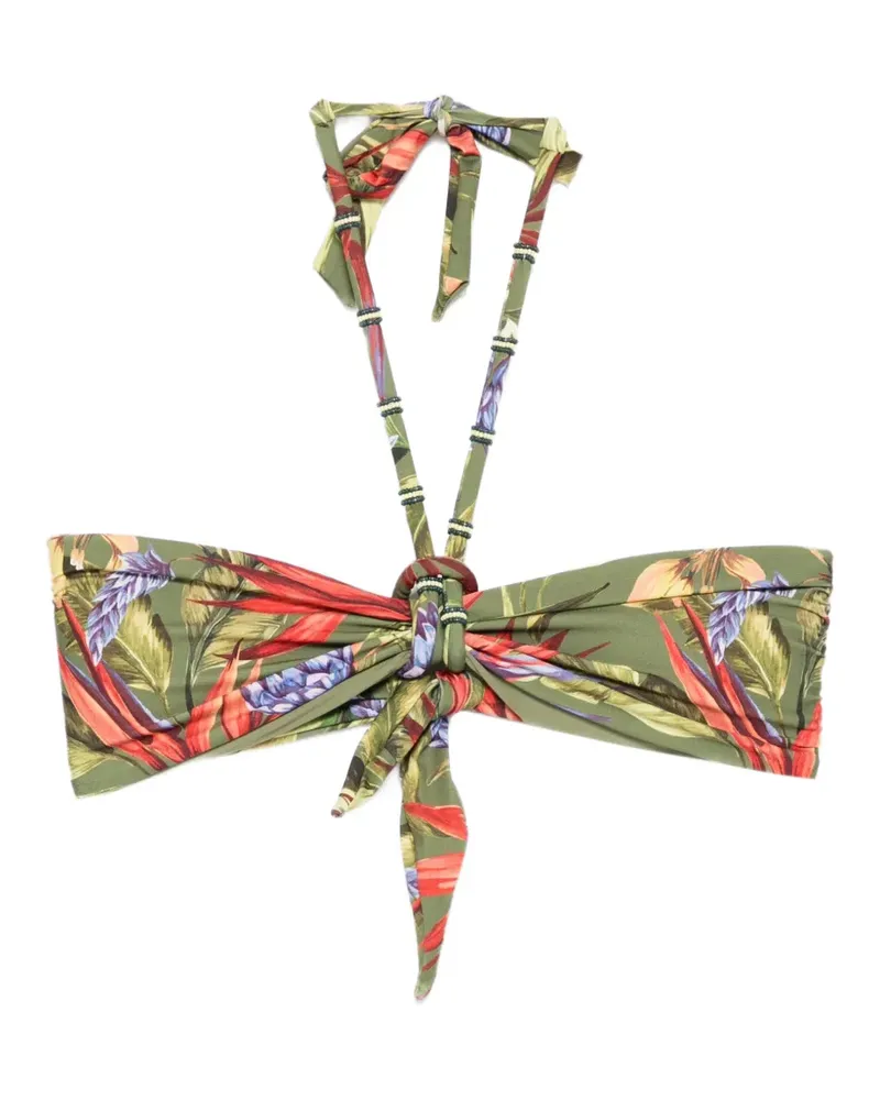 FARM Rio Strelitzia floral-print bikini top - Grün Grün