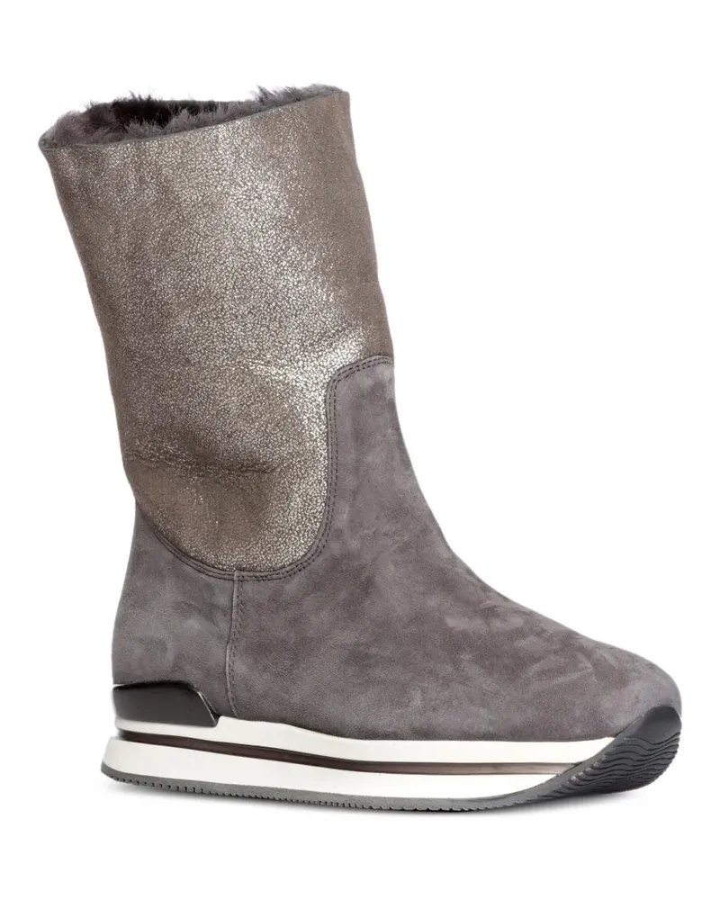 Hogan H222 shearling-lined leather boots - Schwarz Schwarz