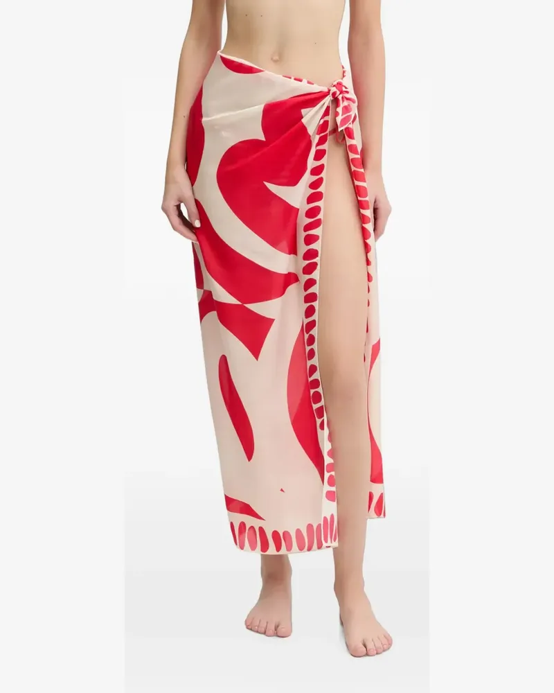 bond-eye Sarong mit abstraktem Print - Rot Rot