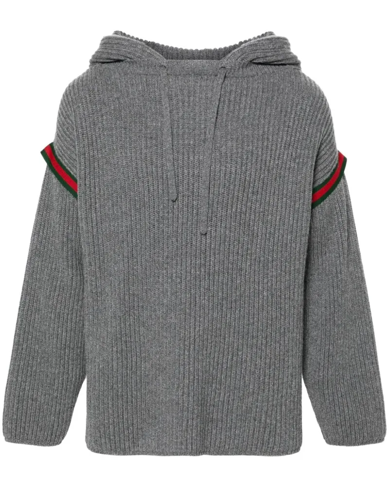 Gucci Hoodie mit Webstreifen - Grau Grau