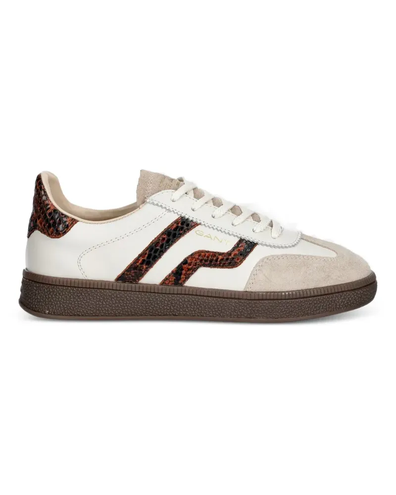 Gant Sneakers mit Einsätzen in Schlangen-Optik - Weiß Weiß