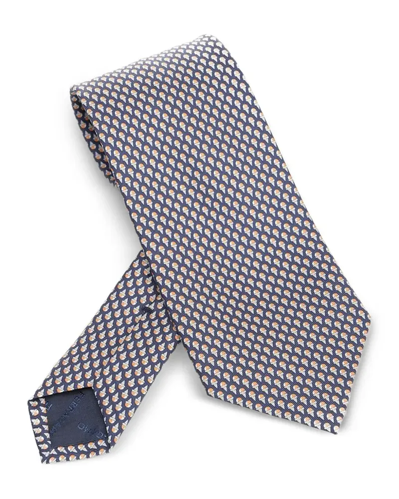 Ferragamo ice-cream-print silk tie - Blau Blau