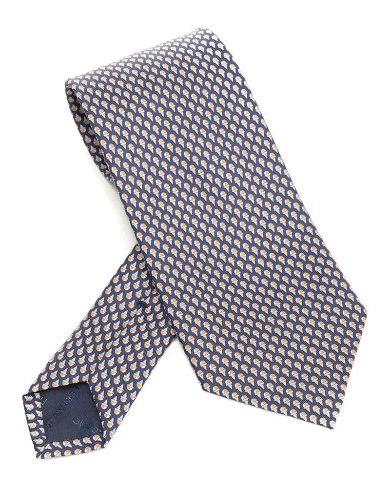Ferragamo ice-cream-print silk tie - Blau Blau