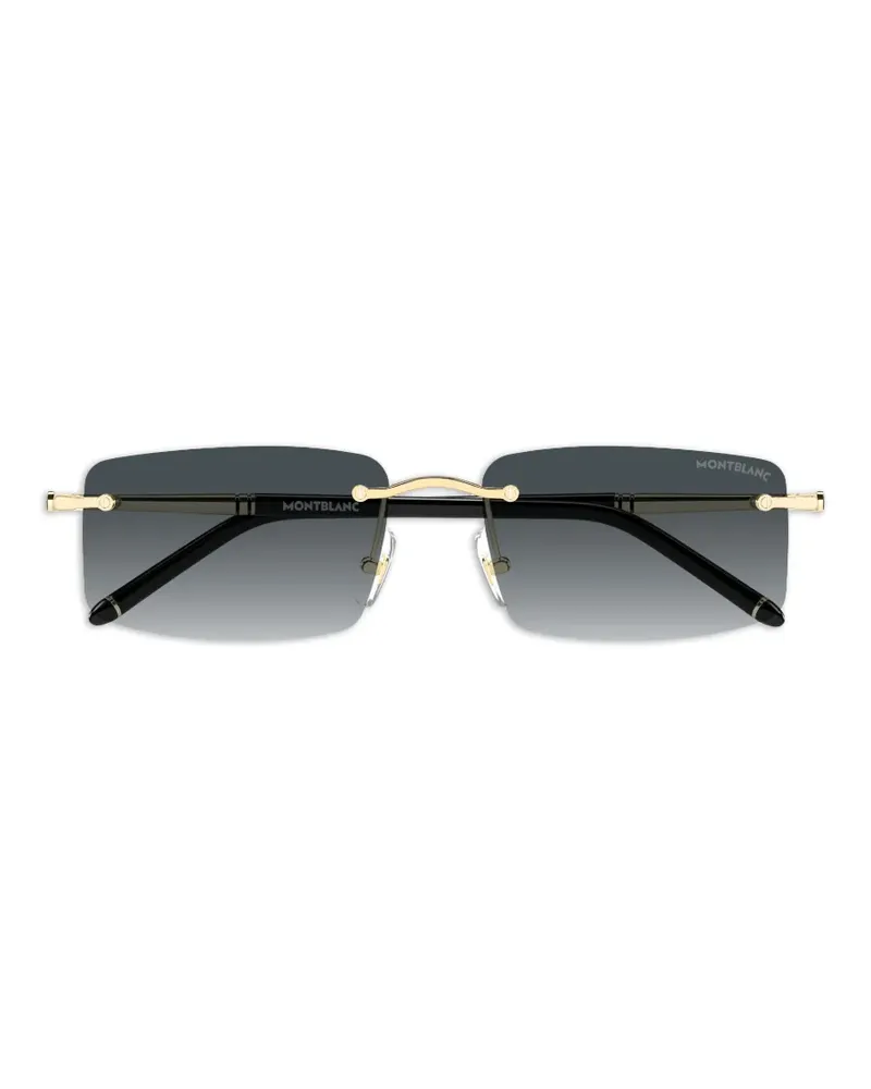 Montblanc Sonnenbrille mit eckigem Gestell - Gold Gold
