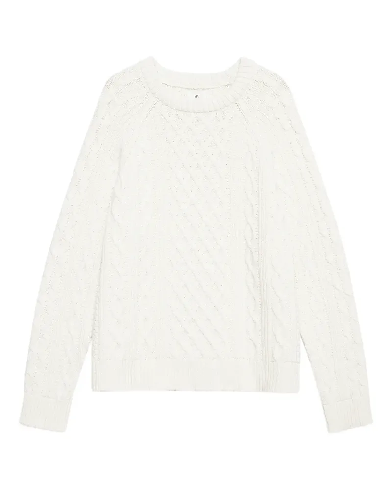 Anine Bing Louie Pullover mit Zopfmuster - Weiß Weiß