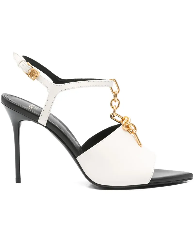 Balmain Spitze Sandalen mit Kettendetail 95mm - Nude Nude