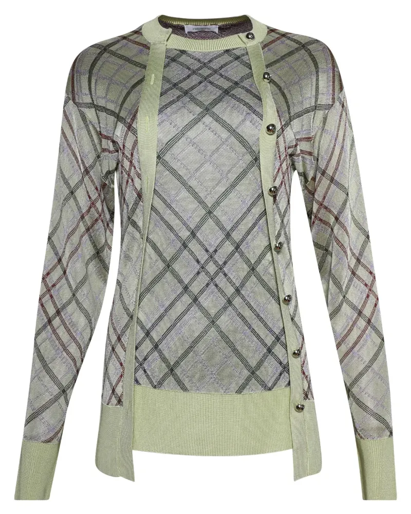 Paco Rabanne Karierter Cardigan - Nude Nude