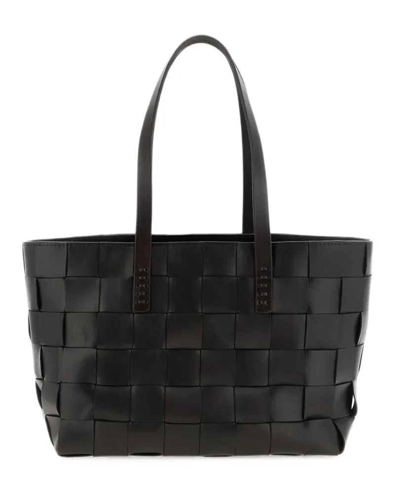 Dragon Diffusion Japan checkerboard-weave leather tote bag - Schwarz Schwarz