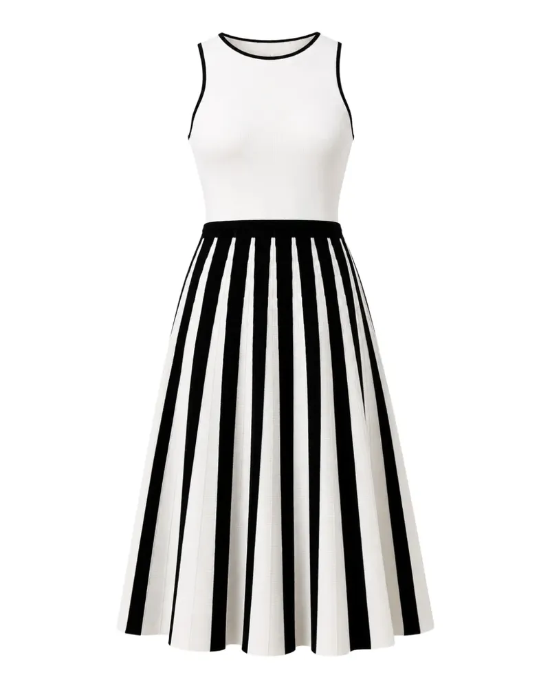 HUGO BOSS Gestreiftes Maxikleid - Weiß Weiß