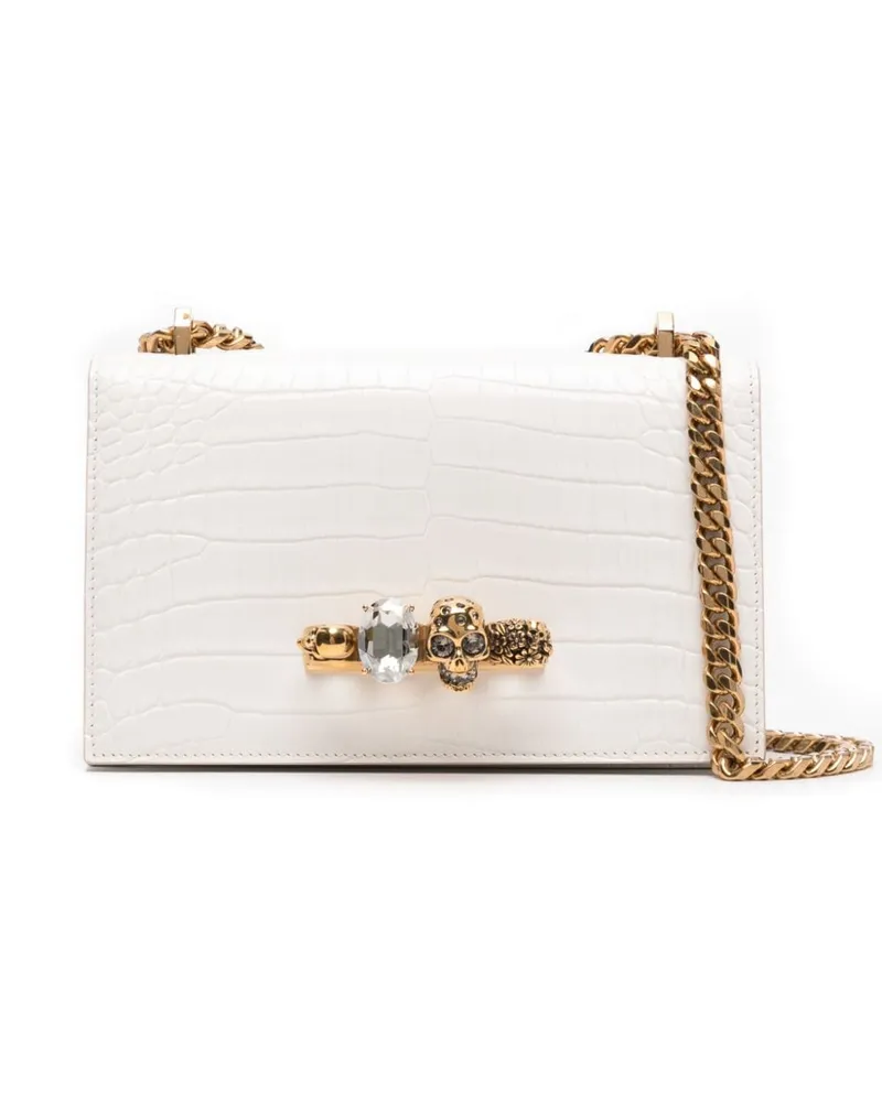 Alexander McQueen Verzierte Schultertasche - Weiß Weiß