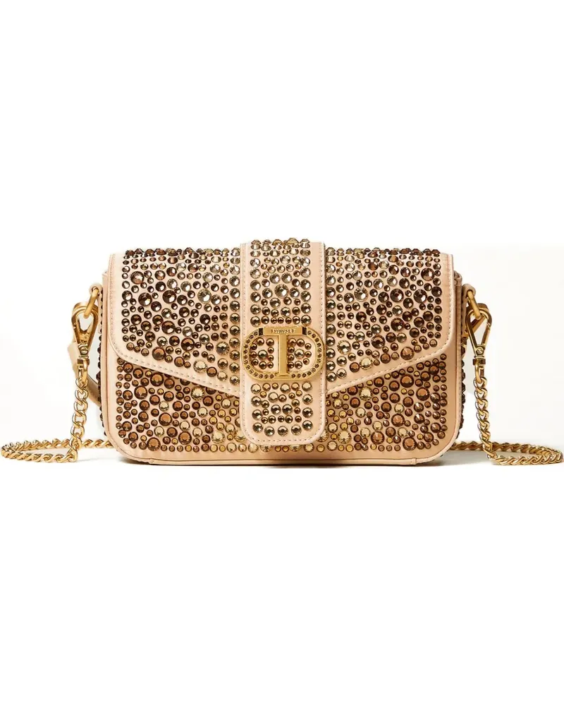 Twin-Set Amie Schultertasche mit Kristallen - Braun Braun