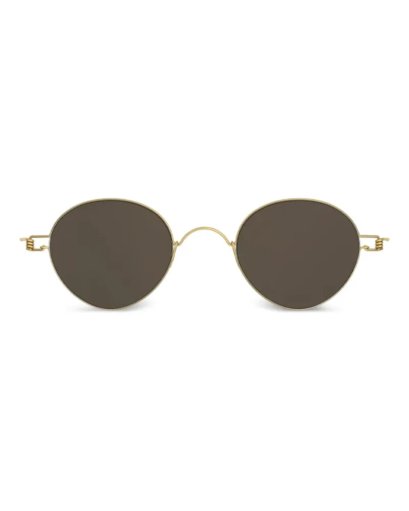 Lindberg Sonnenbrille mit rundem Gestell - Gold Gold