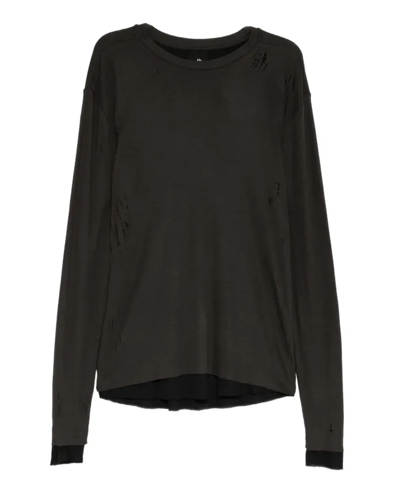 THOM KROM T-Shirt im Distressed-Layering-Look - Grau Grau