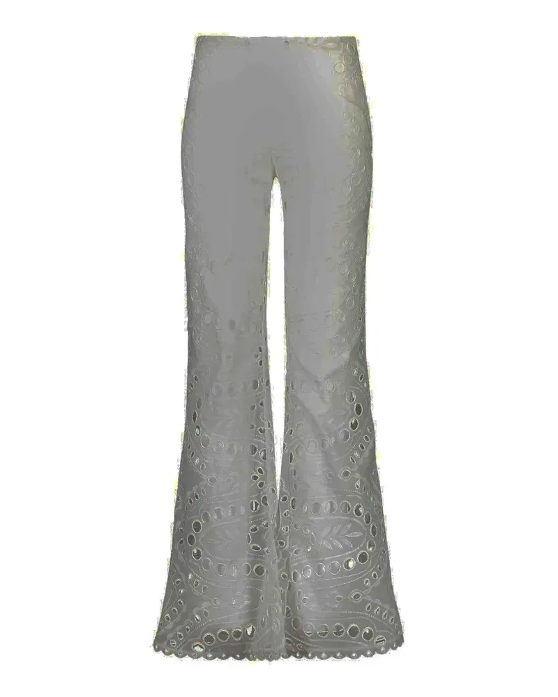 Charo Ruiz Stern Hose mit Lochmuster - Weiß Weiß