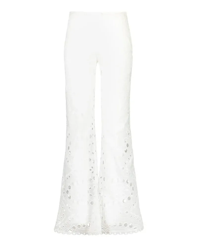 Charo Ruiz Stern Hose mit Lochmuster - Weiß Weiß