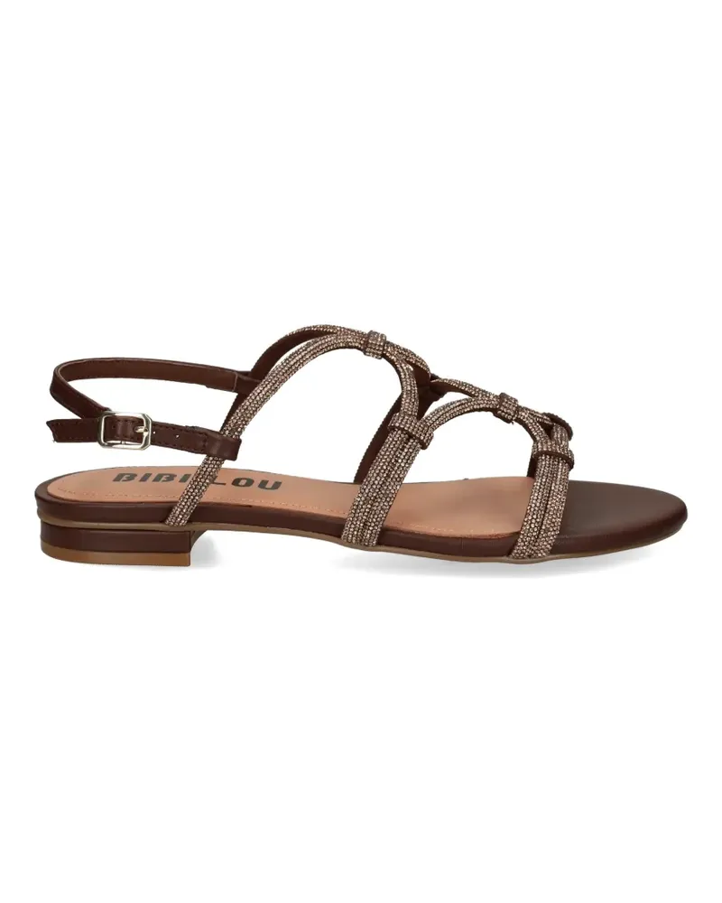 Bibi Lou Quail crystal-embellished flat sandals - Braun Braun